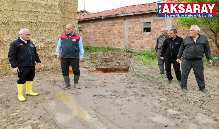 Yağıştan etkilenen bölgelerde vali Kumbuzoğlu inceleme yaptı