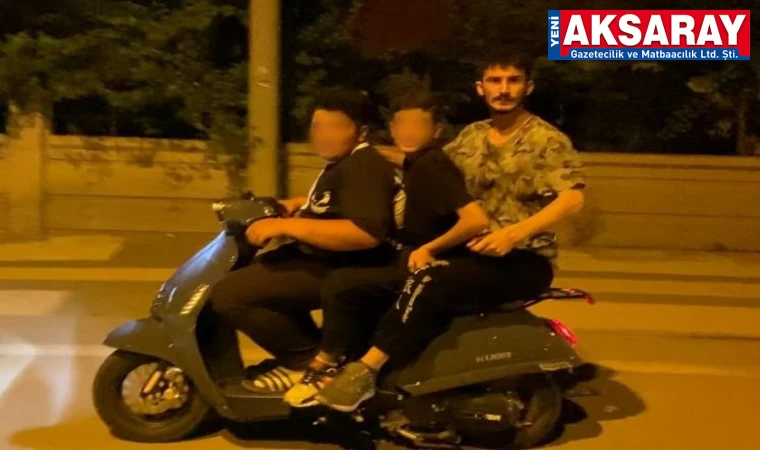 Motosiklette 2’si çocuk 3 kişi