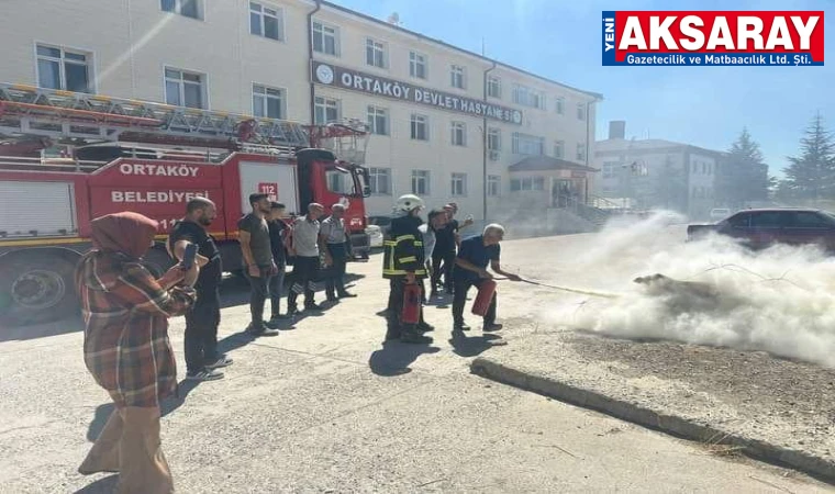 Devlet hastanesinde yangın tatbikatı