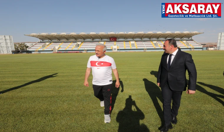 FUTBOL HEYECANI 1 EYÜL’DE BAŞLIYOR Stadyumu inceledi herkesi Aksarayspora destek olmaya davet etti