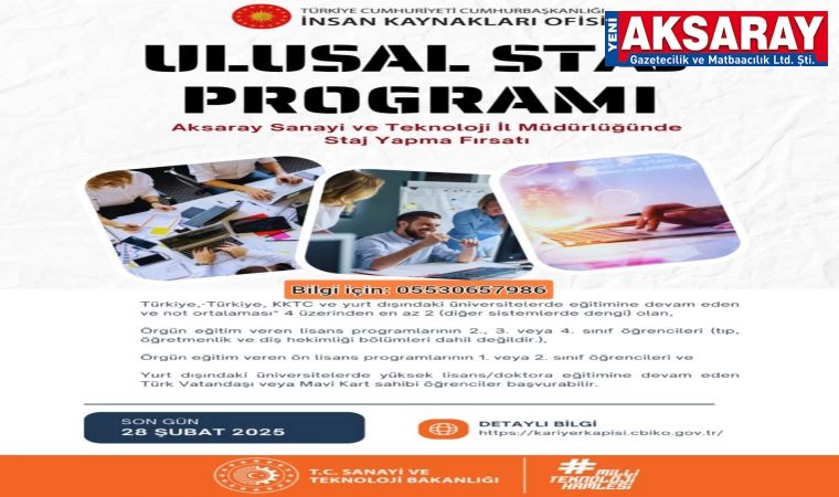 Aksaray'da gençlere staj fırsatı