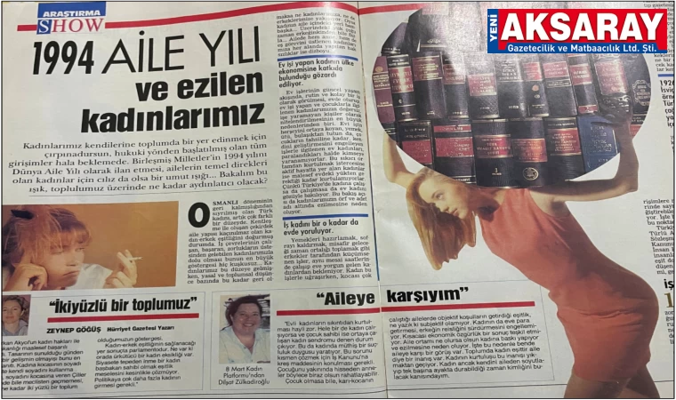 31 Yıl önce de “Aile Yılı”ydı