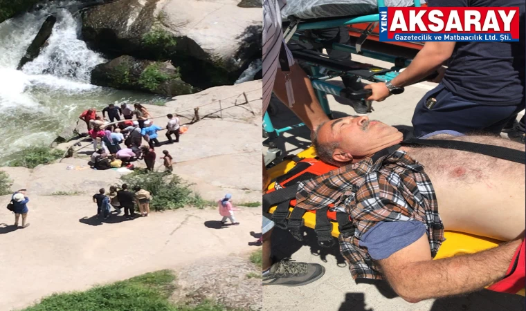 Şelalede resim çekilirken suya düştü