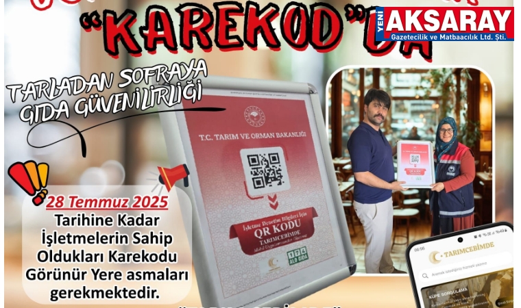 Güvenilir gıda artık karekodla takip edilecek