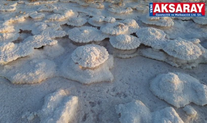Tuz Gölü'nde oluşan kütleler fotoğraf tutkunlarının ilgisini çekiyor