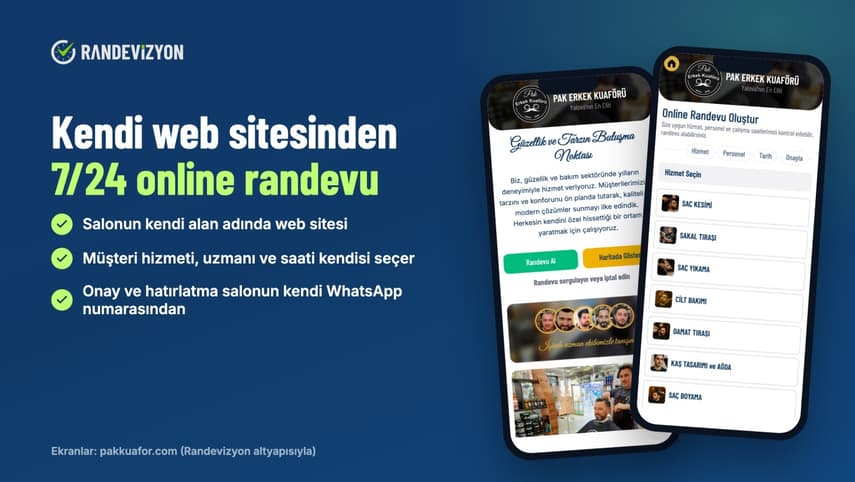Online Randevu ve WhatsApp Hatırlatma Tek Platformda Randevizyon