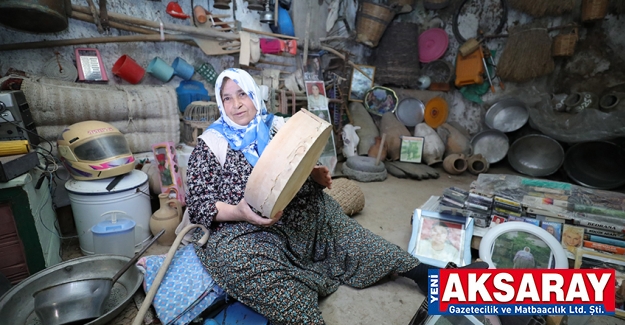 Atmaya kıyamadı, kayadan oyma odada sergiledi