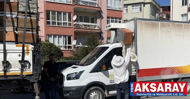 Arı kovanı yüklü araç kaza yapınca arılar çevreye yayıldı