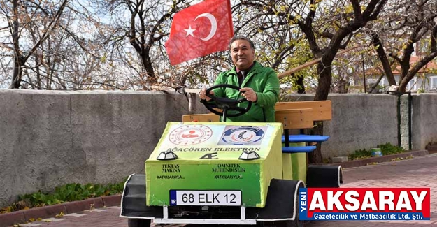 Atık malzemelerden elektrikli araç yaptı