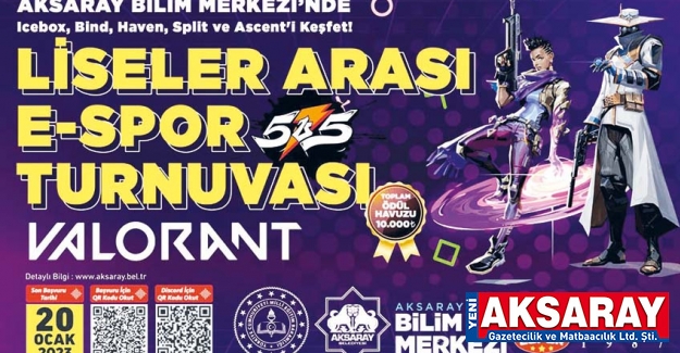 GENÇLERİN HEYECANLA BEKLEDİĞİ E-SPOR TURNUVASI AKSARAY BİLİM MERKEZİNDE BAŞLIYOR Bilim Merkezinde ödüllü turnuva