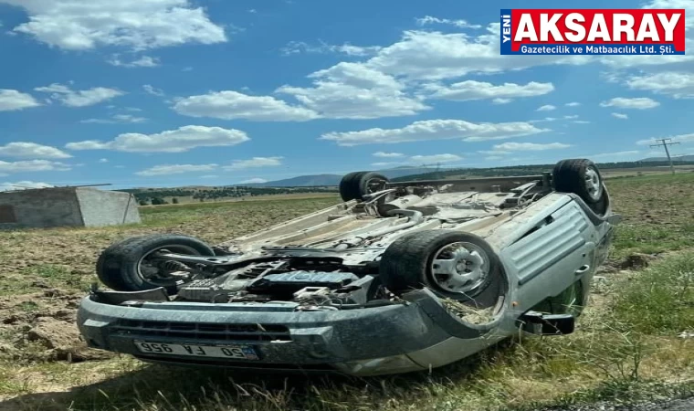 Direksiyonu kitlenen araç takla attı