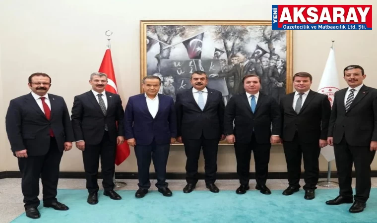 Aksaray heyeti Milli Eğitim bakanı Tekin’i ziyaret etti