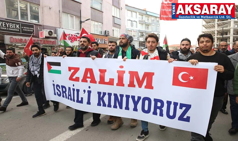 Aksaray'da İsrail'in Gazze'ye yönelik saldırıları protesto edildi