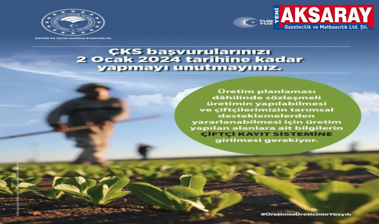 İL TARIM MÜDÜRLÜĞÜ UYARDI Çiftçiler kayıtlarını yaptırsın