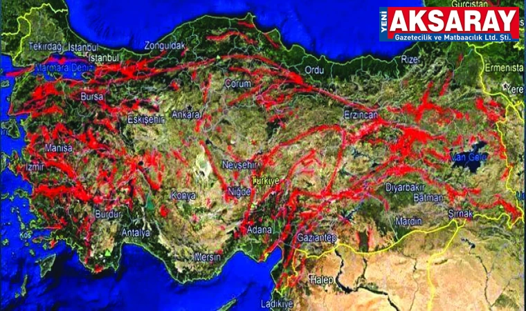 TÜRKİYE'NİN DİRİ FAY HARİTASI GÜNCELLENDİ Aksaray en az riskli bölgede yer aldı