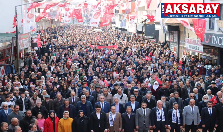 MHP’NİN SEÇİM BÜROSU AÇILIŞI MİTİNGE DÖNÜŞÜNCE Ortaköy’de kafalar karıştı