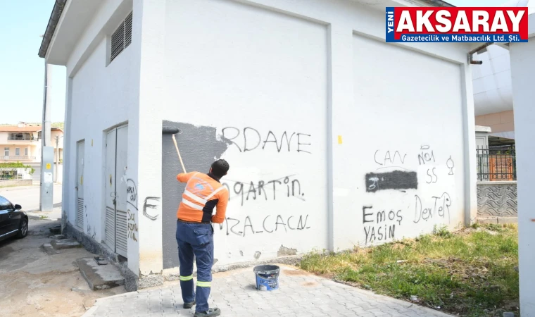 ABUK SABUK SÖZ VE ŞEKİLLER KAPATILIYOR Duvar yazıları siliniyor