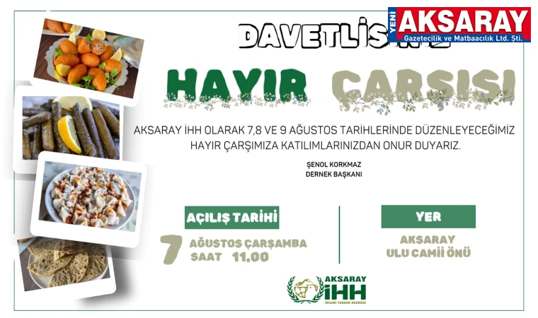 Hayır çarşısı açılacak