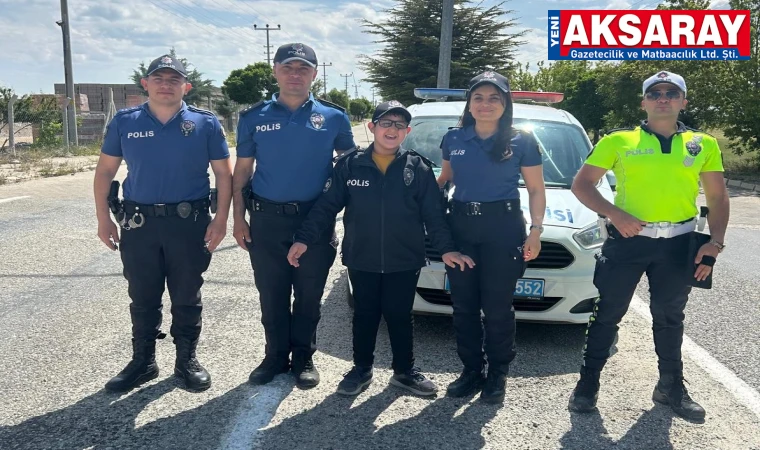 POLİSLİK HAYLİ GERÇEK OLDU Ağaçören polisi ile devriyeye çıktı