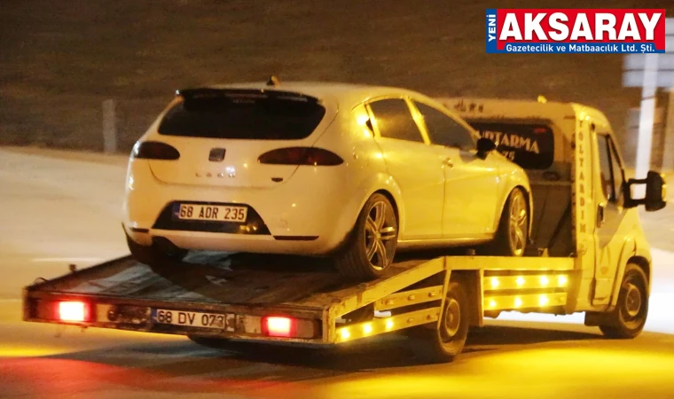  Trafikten men edilen araç çekiciye yüklendi