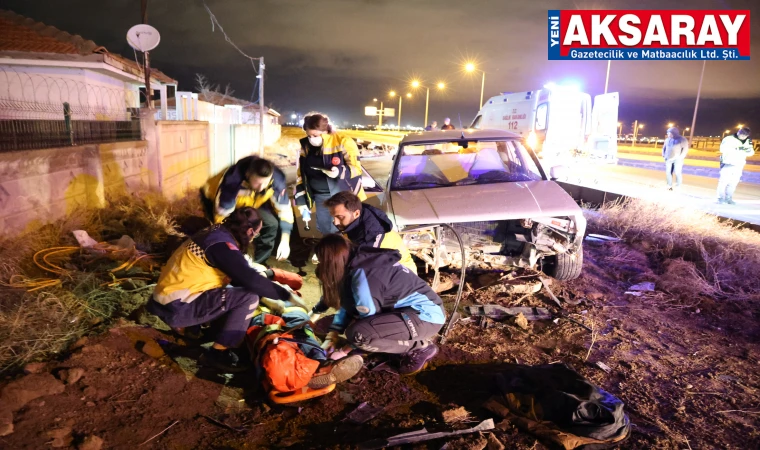 Yoldan çıkan otomobilde 2 yaralı