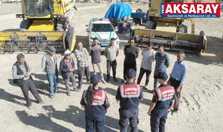 Jandarmadan çiftçilere anız yakmama eğitimi