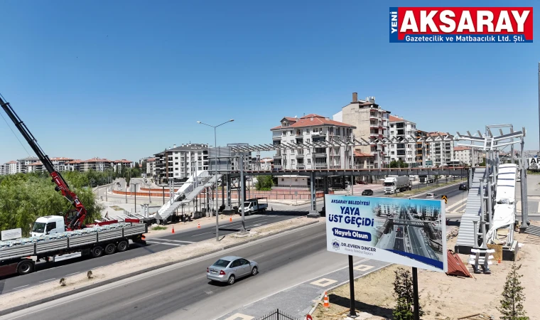 Tacin Yaya Üst Geçidinde çelik montajı tamamlandı
