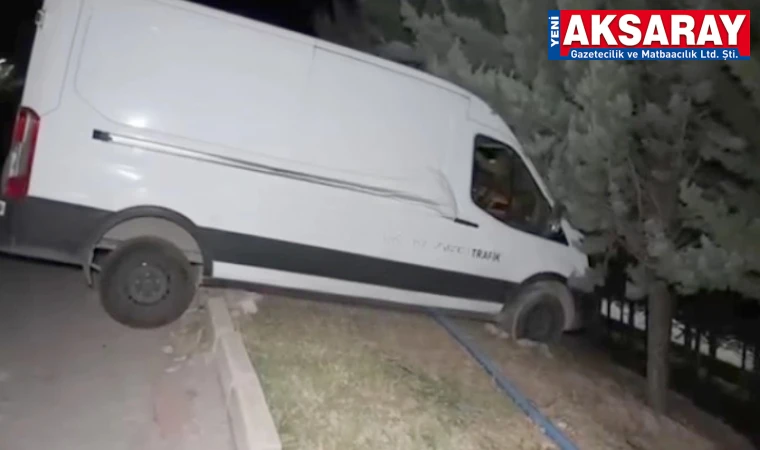Kamyonet uçuruma metreler kala durdu