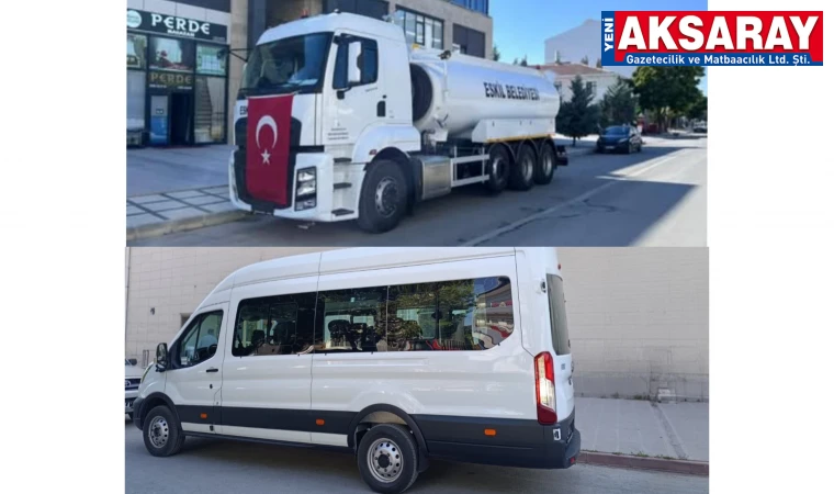 Öğrenciler için minibüs, belediye işleri için su tankeri hizmete girdi