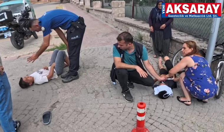 Freni tutmayan bisikletle yokuş aşağı savruldular