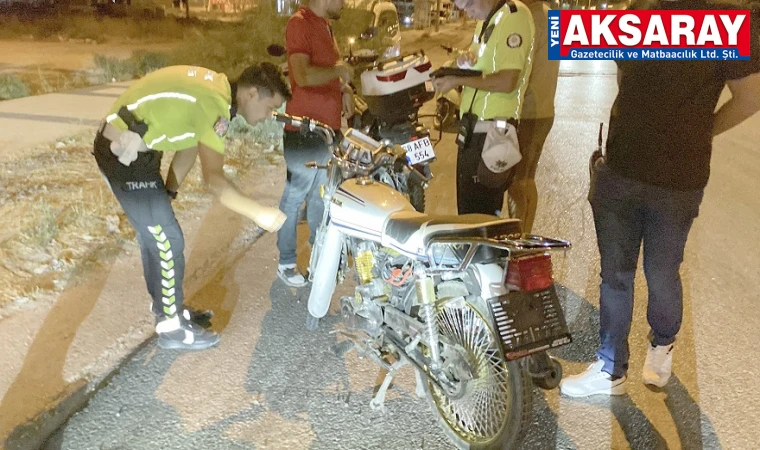 Kaza yapan plakasız motosiklet trafikten men edildi
