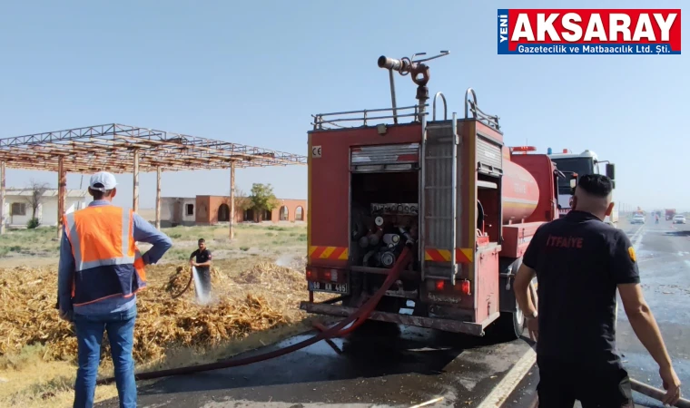 Saman yüklü tırda yangın paniği