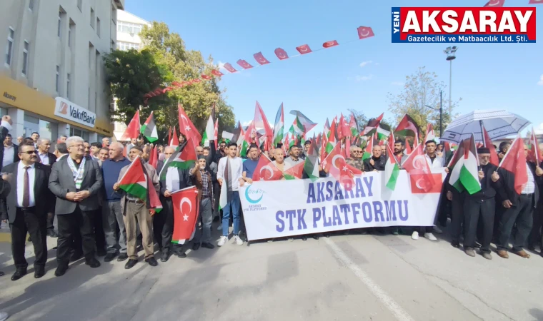 Aksaray’da Gazze’ye destek yürüyüşü düzenlendi