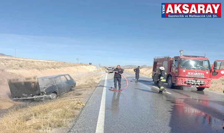 Araç yangınına hızlı müdahale