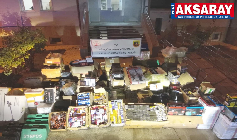Ağaçören jandarması 7 milyon Tl'lik kaçak ürün yakaladı