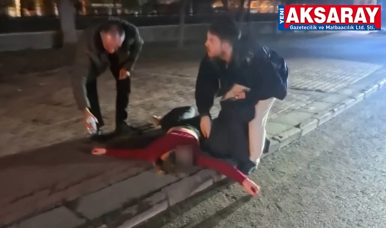 Kaldırıma yatıp çığlık attı, polisi görünce kaçmak istedi