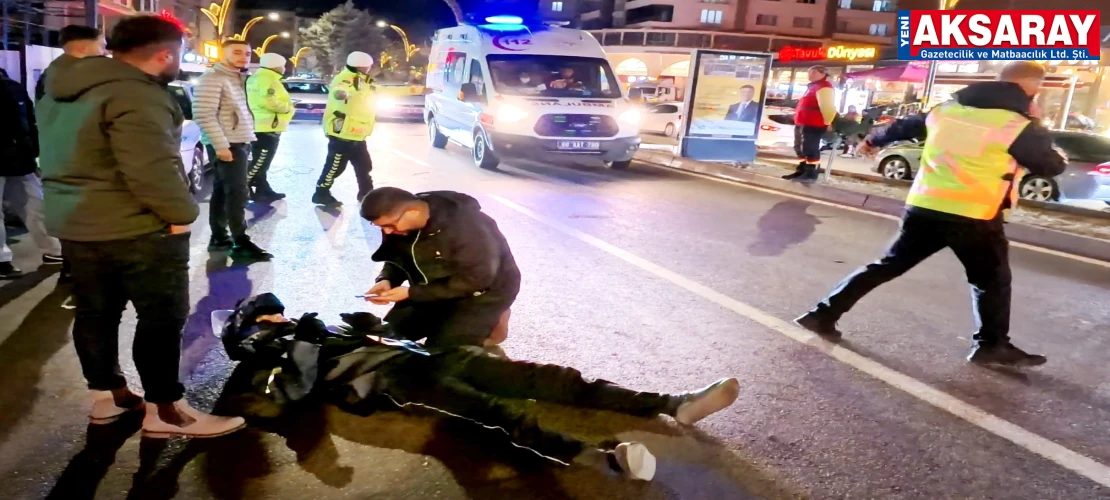 Otomobil çarptı, motosiklet sürücüsü yaralandı