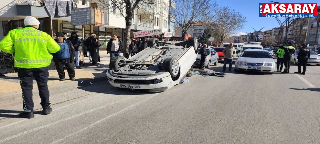 Kontrolden çıkan otomobil takla attı