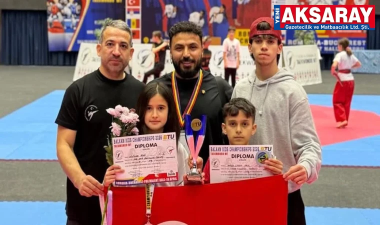 BÜKREŞ’TEN GÜMÜŞ MADALYA VE KUPAYLA DÖNDÜK Aksaraylı minikler Balkanları titretti