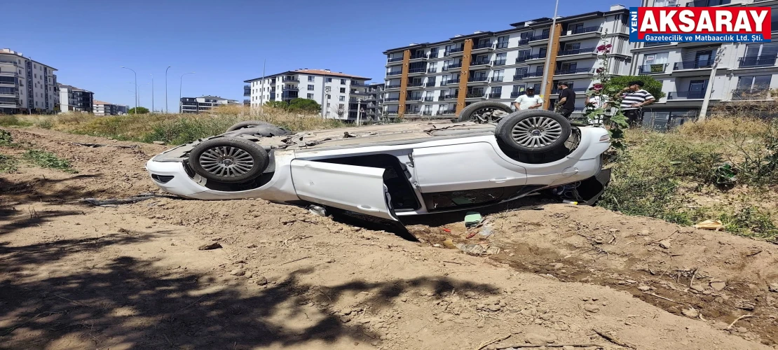 Takla atan otomobilden sağ çıktı
