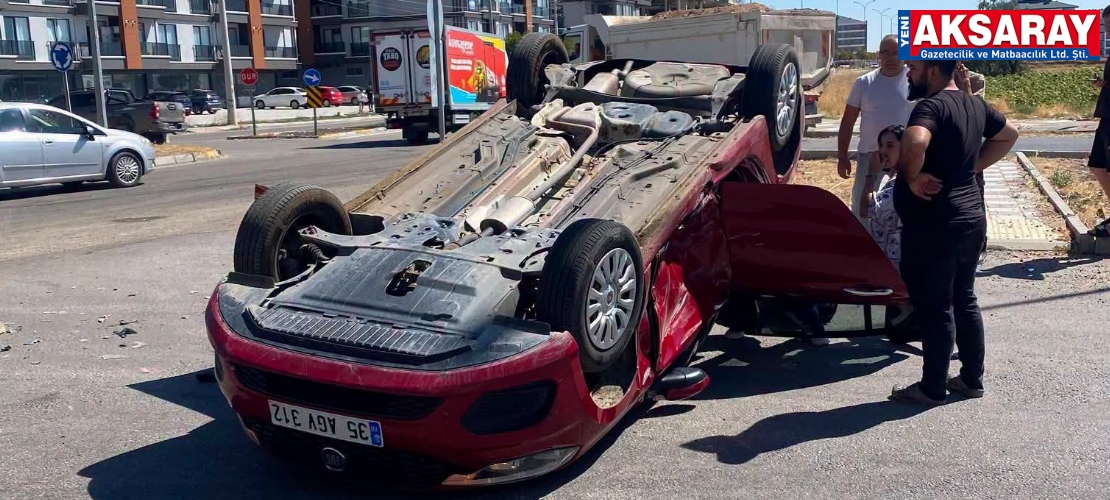 2 YARALI Trafik kazasında otomobil takla attı