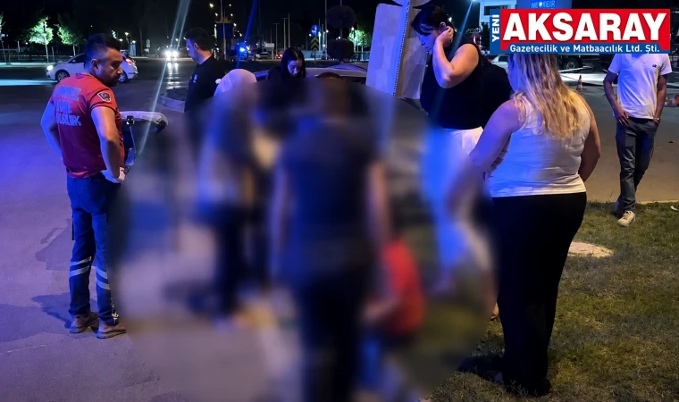 Aksaray’da kavşakta iki otomobil çarpıştı