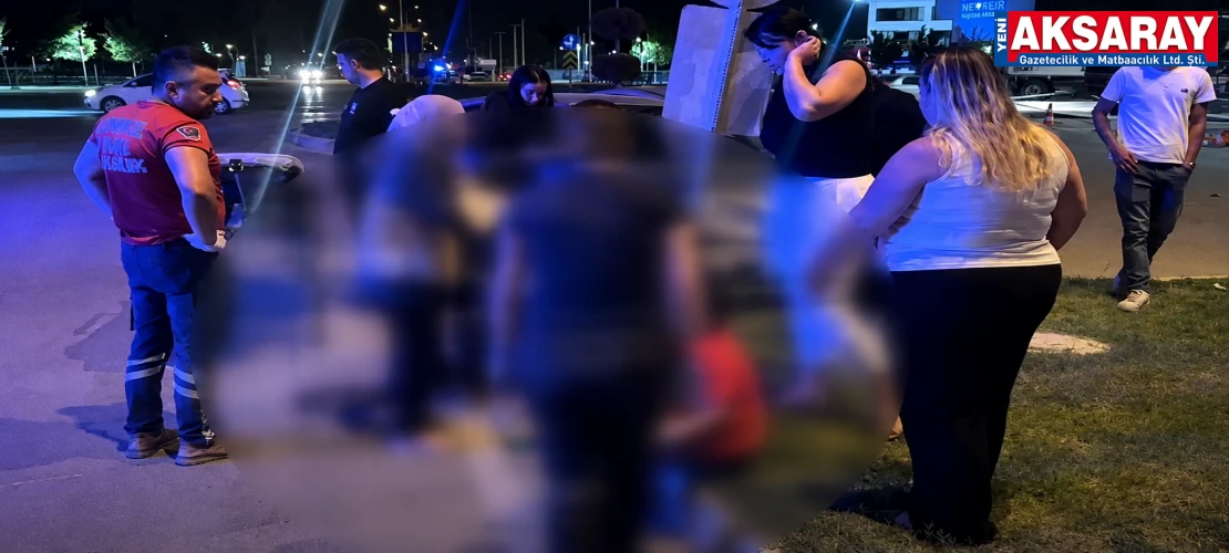 Aksaray’da kavşakta iki otomobil çarpıştı