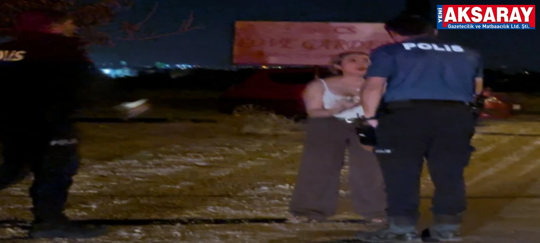 Darp edilen kadını polis kurtardı