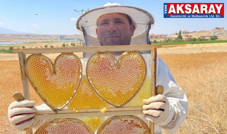 GÜLAĞAÇ’TA ARICILARDAN TATLI HAMLE Kalp şeklinde petek bal üretildi