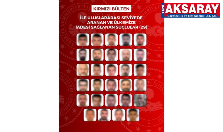29'U KIRMIZI BÜLTENLE ARANIYORDU 8 Ülkeden 76 suçlu iade edildi