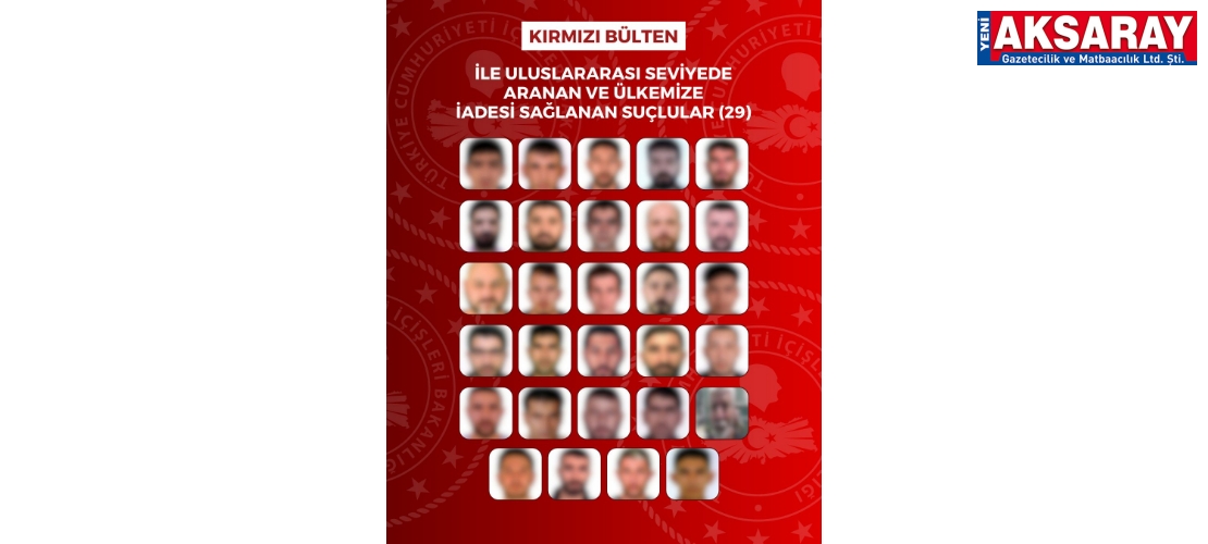 29'U KIRMIZI BÜLTENLE ARANIYORDU 8 Ülkeden 76 suçlu iade edildi
