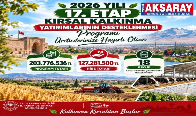 AKSARAY TARIMINA DEV DESTEK Kırsal Kalkınma Hibe Programı açıklandı