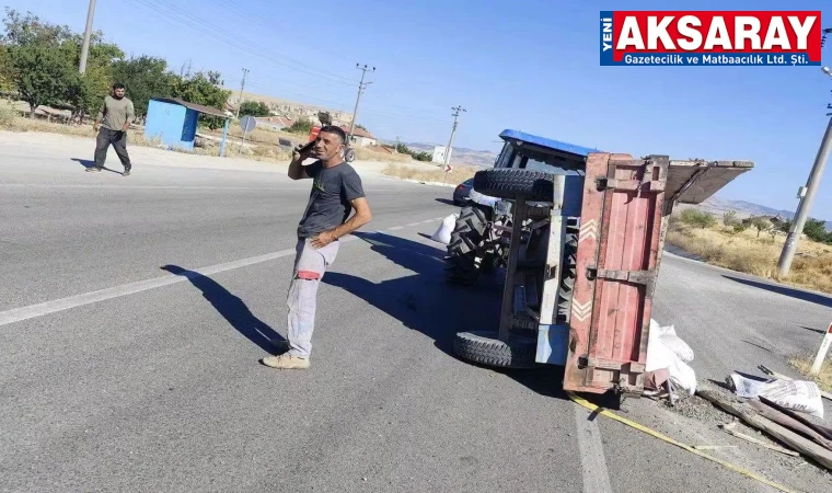 Traktör römorku devrildi, 1 kişi yaralandı