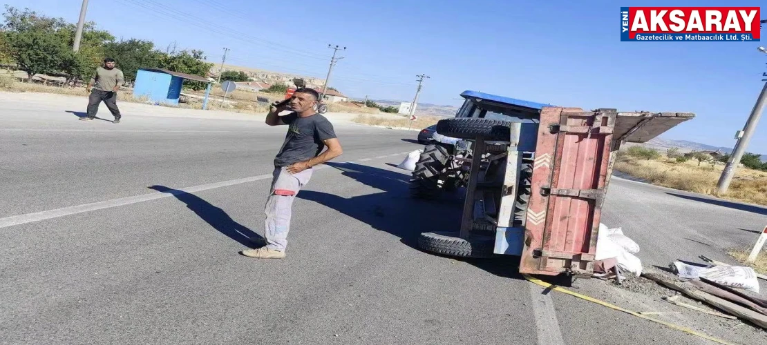 Traktör römorku devrildi, 1 kişi yaralandı